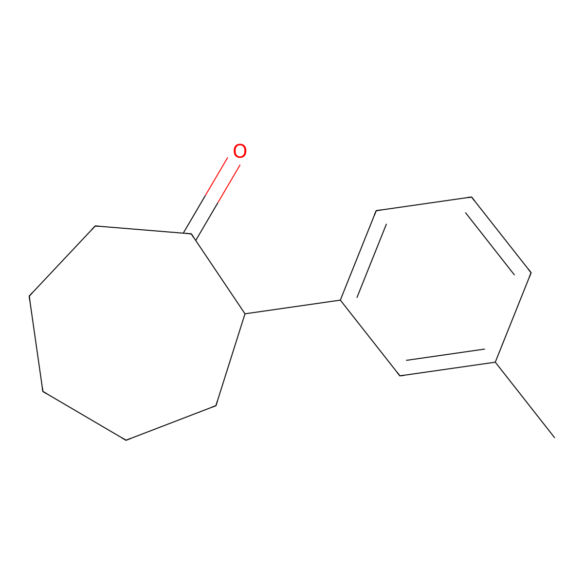 2-(3-Methylphenyl)cycloheptan-1-one molecular structure, CAS 52086-42-7