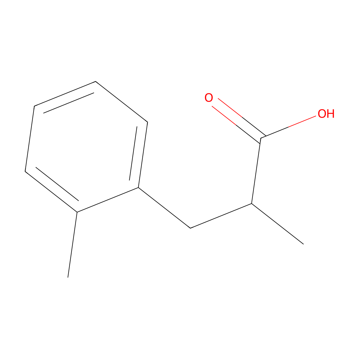 2-Methyl-3-(2-methylphenyl)propanoic acid molecular structure, CAS 52086-51-8