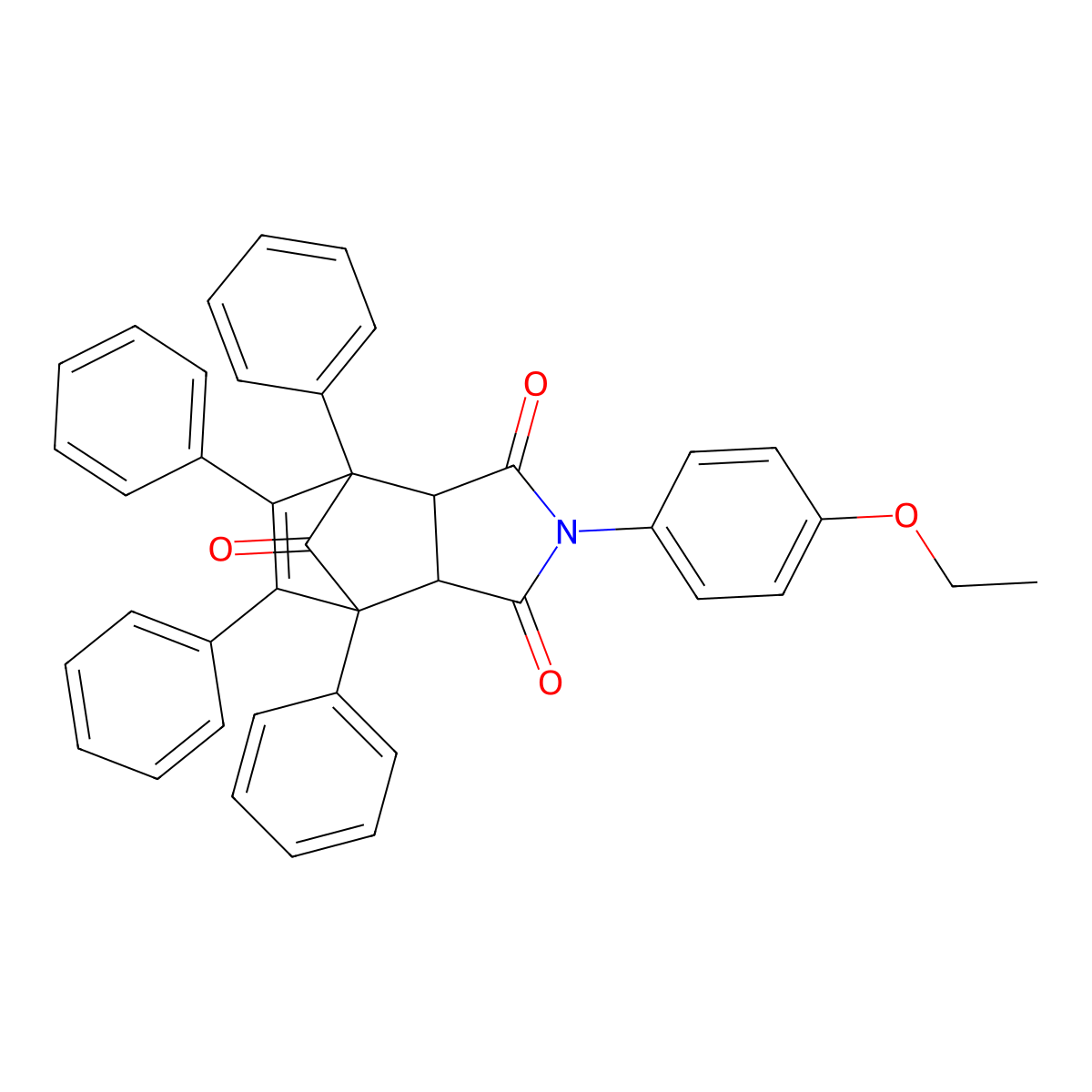 4-(4-Ethoxyphenyl)-1,7,8,9-tetraphenyl-4-azatricyclo[5.2.1.02,6]dec-8-ene-3,5,10-trione molecular structure, CAS 5209-25-6