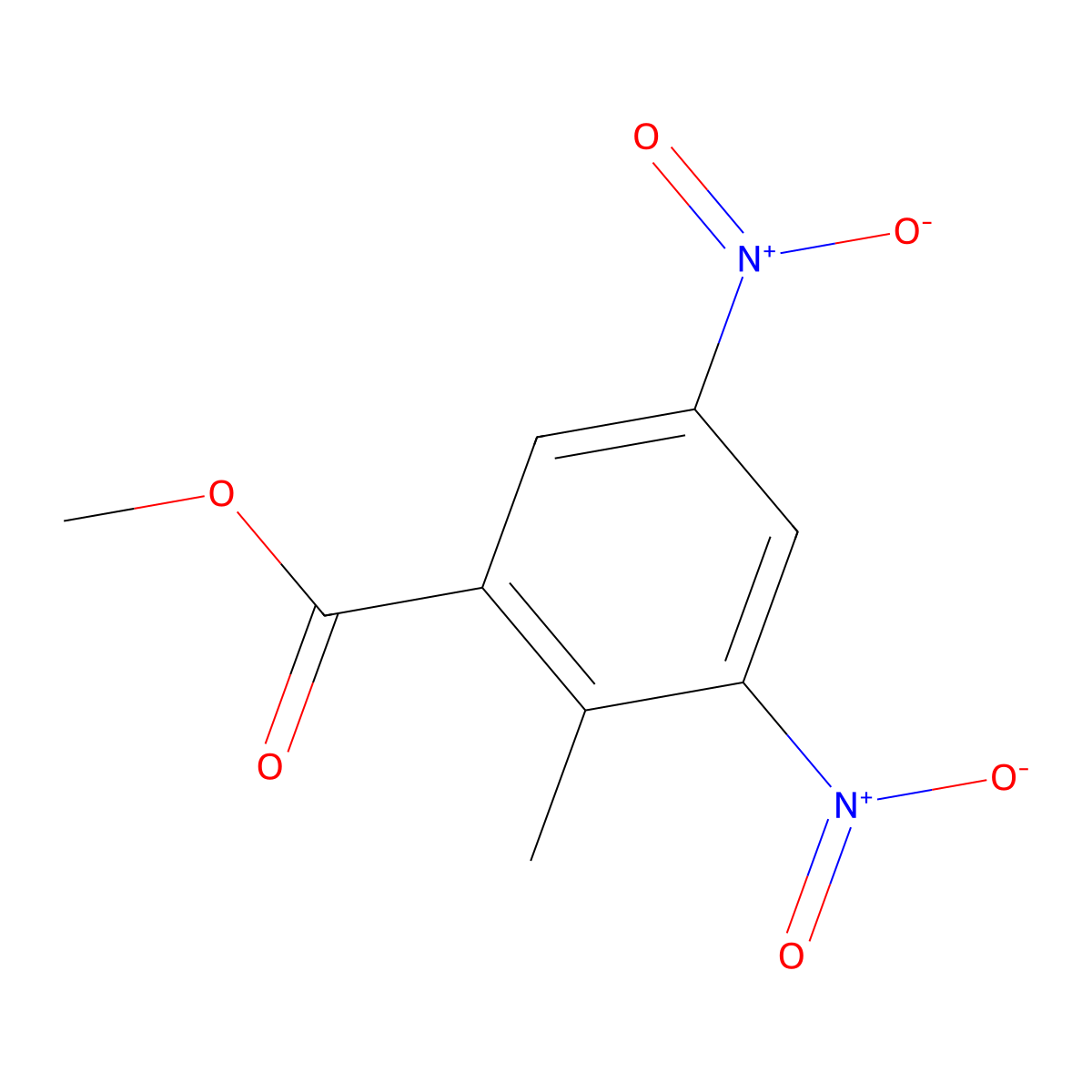2-Methyl-3,5-dinitro-benzoic acid methyl ester molecular structure, CAS 52090-24-1