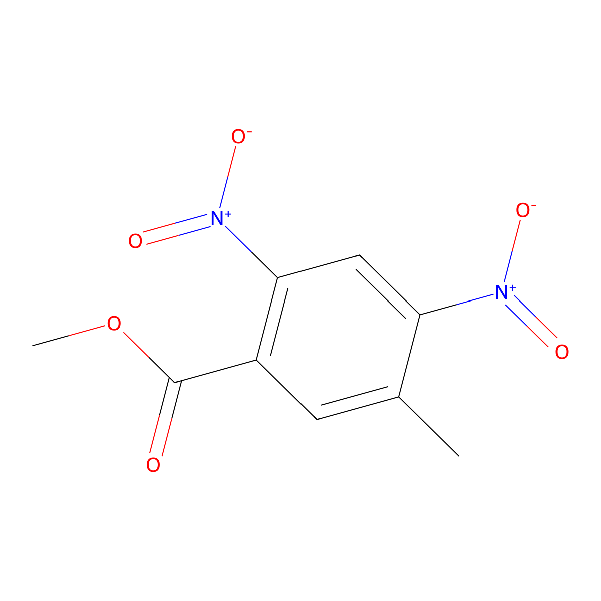 Methyl 5-methyl-2,4-dinitrobenzoate molecular structure, CAS 52090-25-2