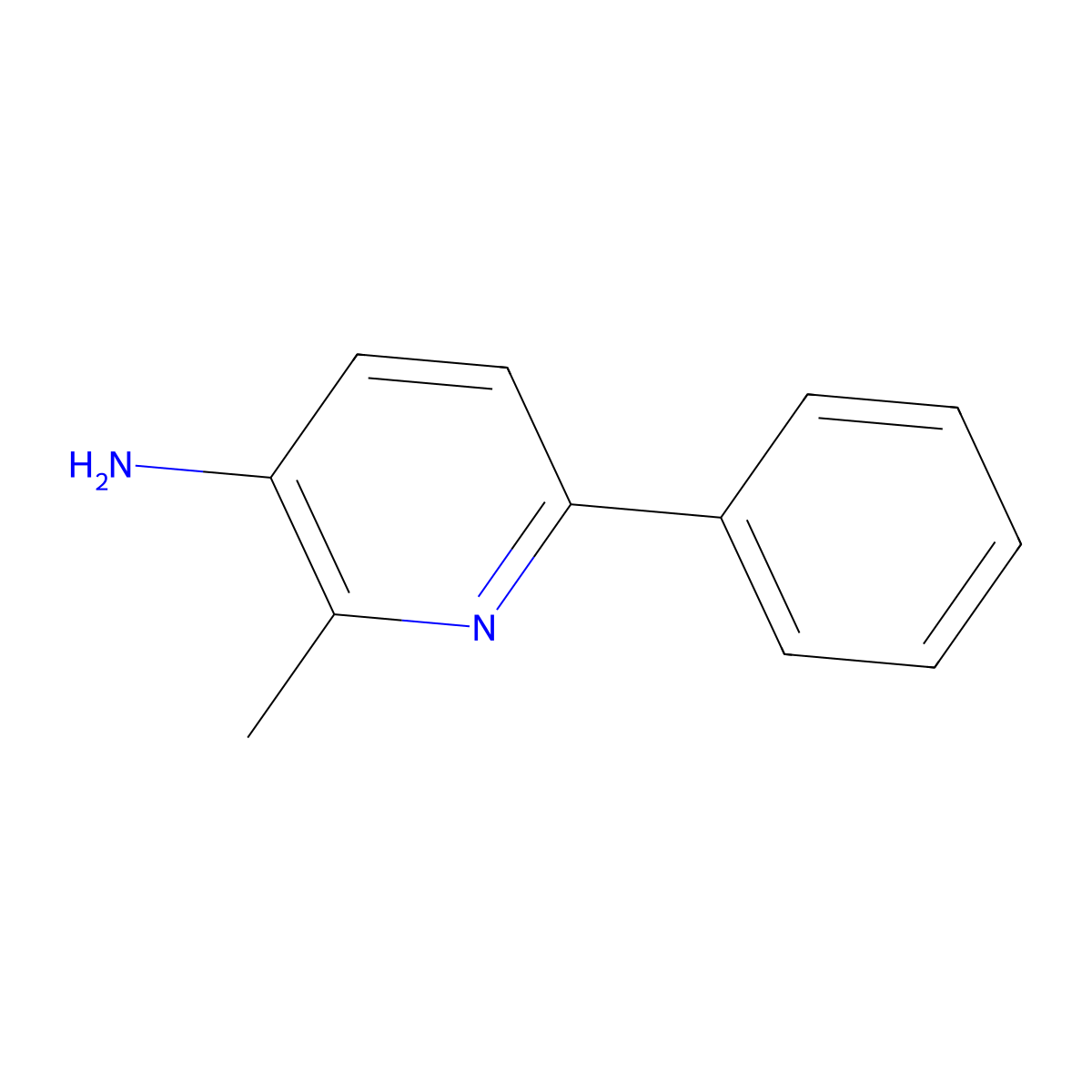 2-Methyl-6-phenylpyridin-3-amine molecular structure, CAS 52090-60-5