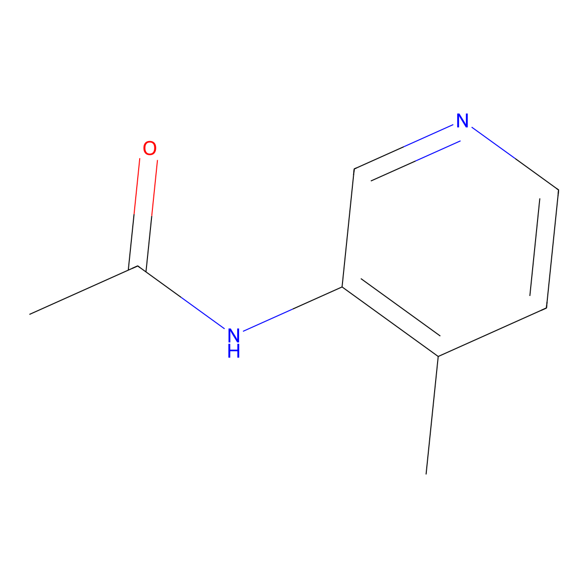 N-(4-methylpyridin-3-yl)acetamide molecular structure, CAS 52090-68-3
