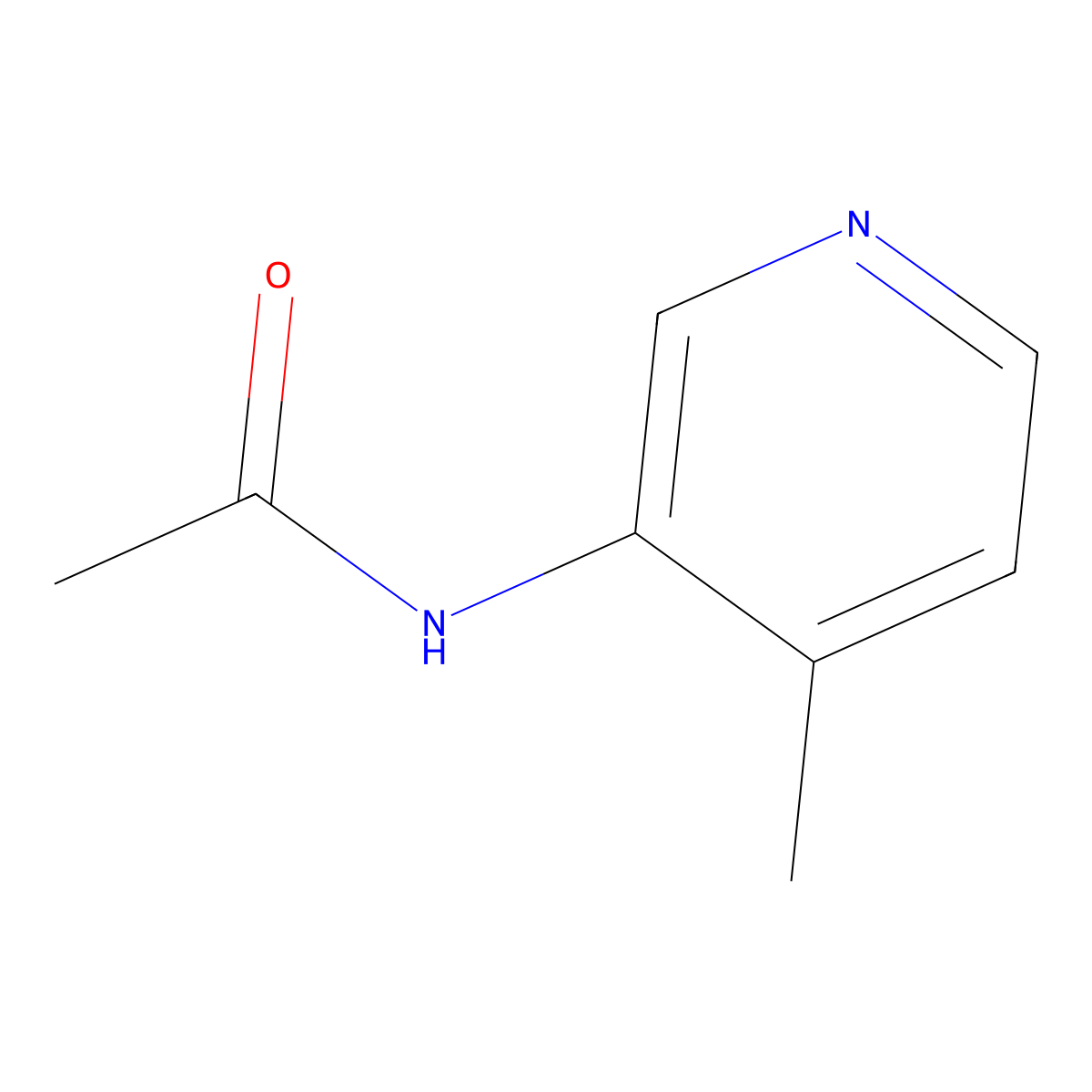 N-(4-methylpyridin-3-yl)acetamide molecular structure, CAS 52090-68-3