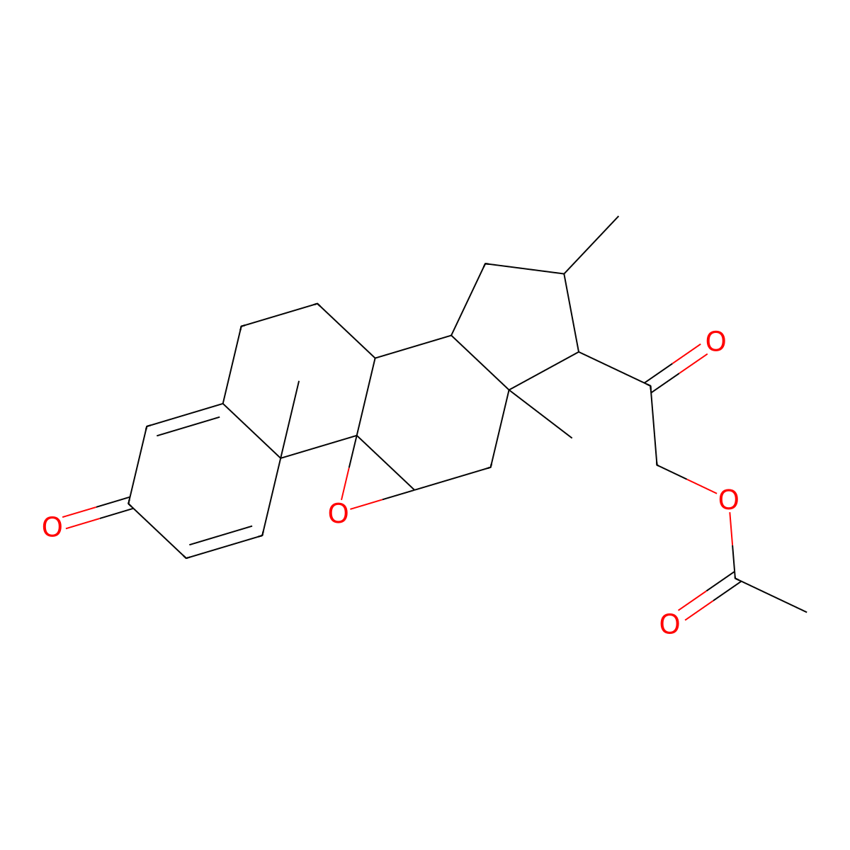 9beta,11beta-Epoxy-21-hydroxy-16alpha-methylpregna-1,4-diene-3,20-dione 21-acetate molecular structure, CAS 52092-65-6