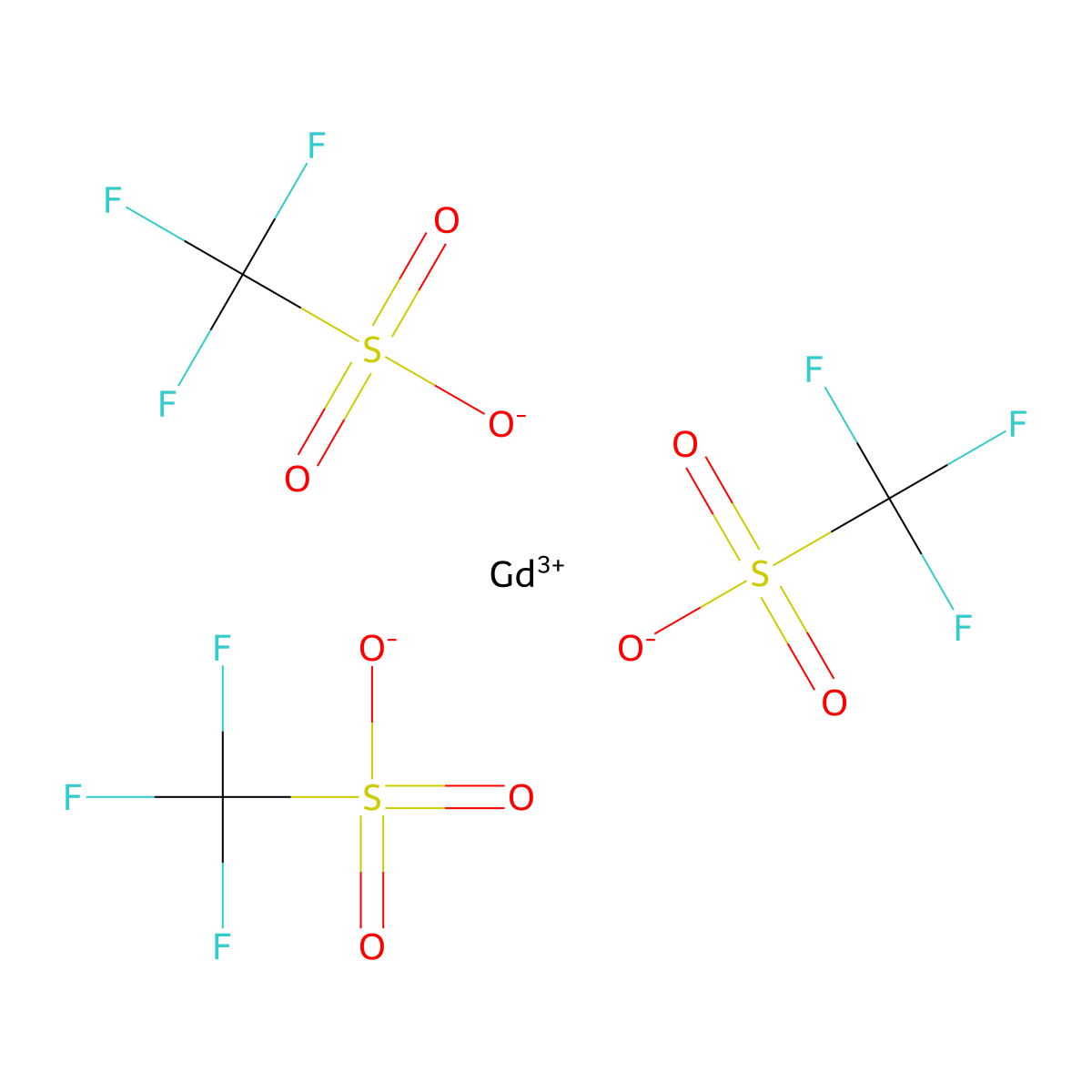 Gadolinium(III) trifluoromethanesulfonate molecular structure, CAS 52093-29-5