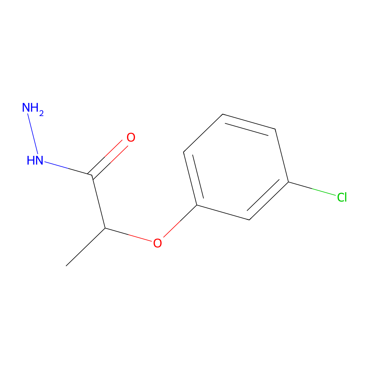 2-(3-Chlorophenoxy)propanehydrazide molecular structure, CAS 52094-95-8