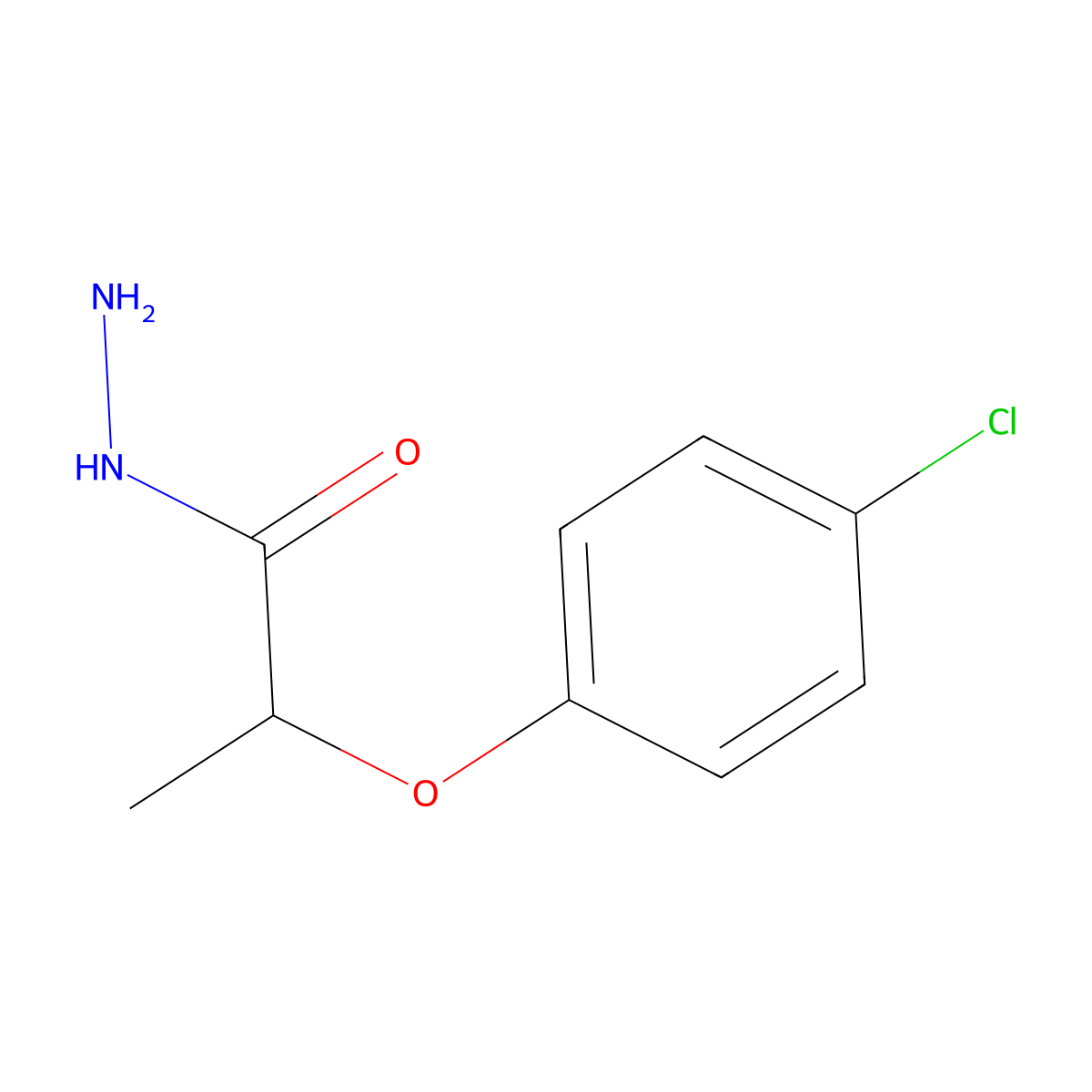 2-(4-Chlorophenoxy)propanehydrazide molecular structure, CAS 52094-96-9