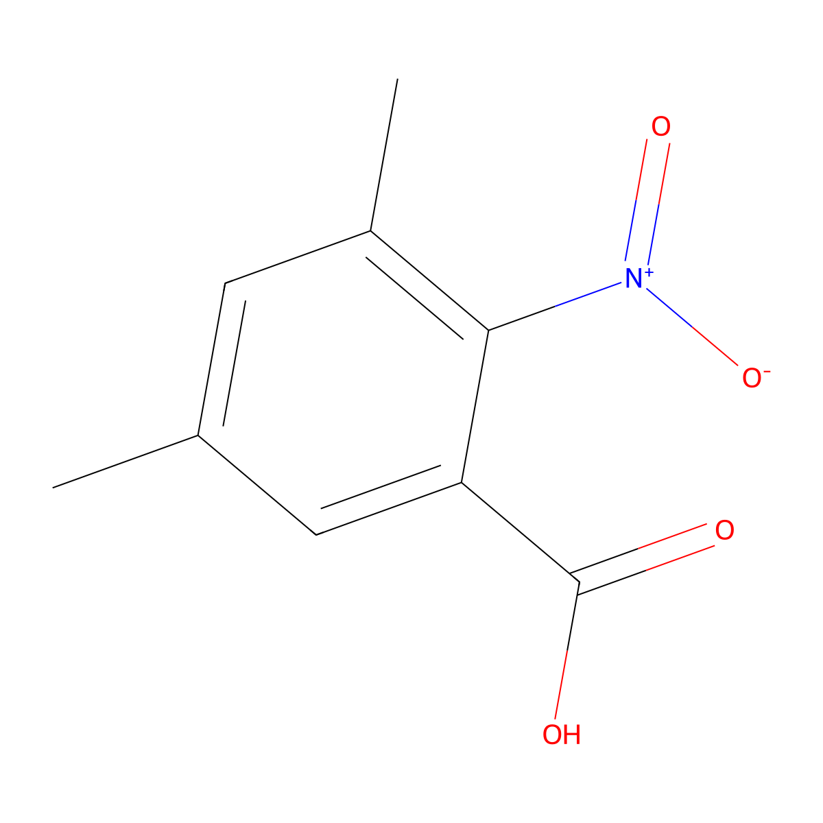 3,5-Dimethyl-2-nitrobenzoic acid molecular structure, CAS 52095-18-8