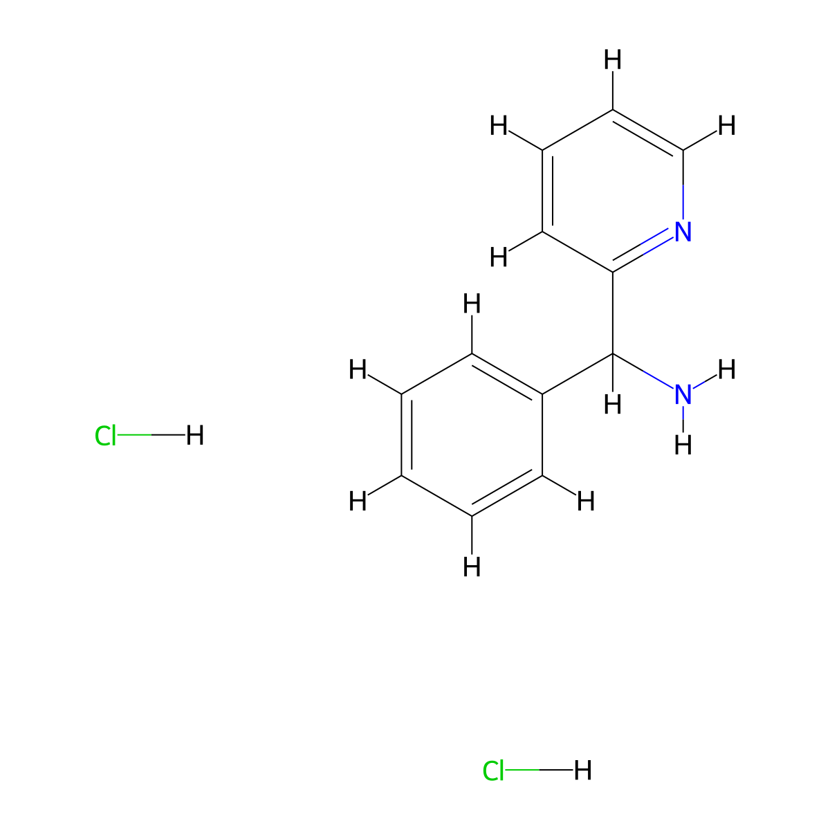 1-Phenyl-1-(pyridin-2-yl)methanamine--hydrogen chloride (1/2) molecular structure, CAS 52095-57-5
