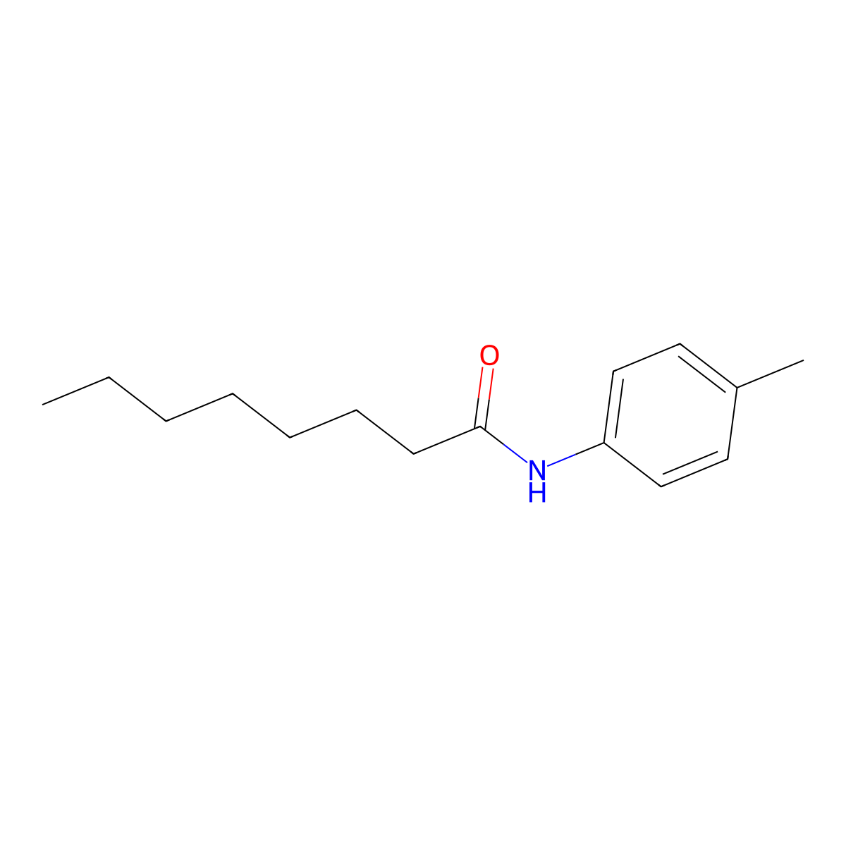 Octanamide, N-(4-methylphenyl)- molecular structure, CAS 52097-65-1