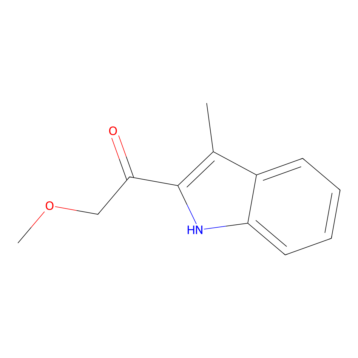 Ketone, methoxymethyl 3-methyl-2-indolyl- molecular structure, CAS 52098-18-7