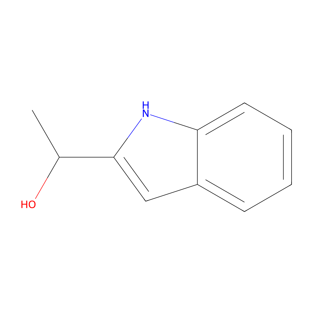 1-(1H-indol-2-yl)ethan-1-ol molecular structure, CAS 52098-27-8