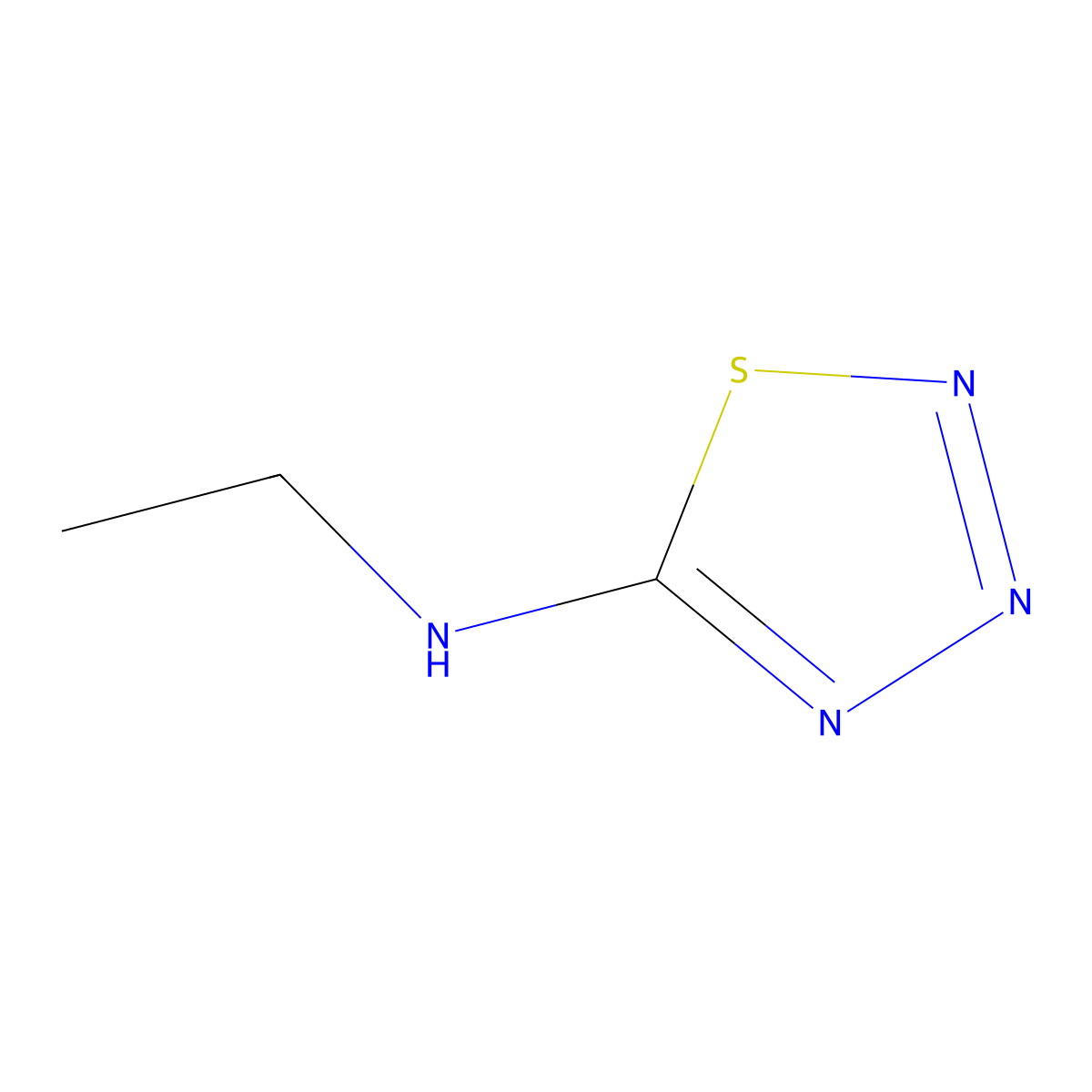 N-ethyl-1,2,3,4-thiatriazol-5-amine molecular structure, CAS 52098-73-4