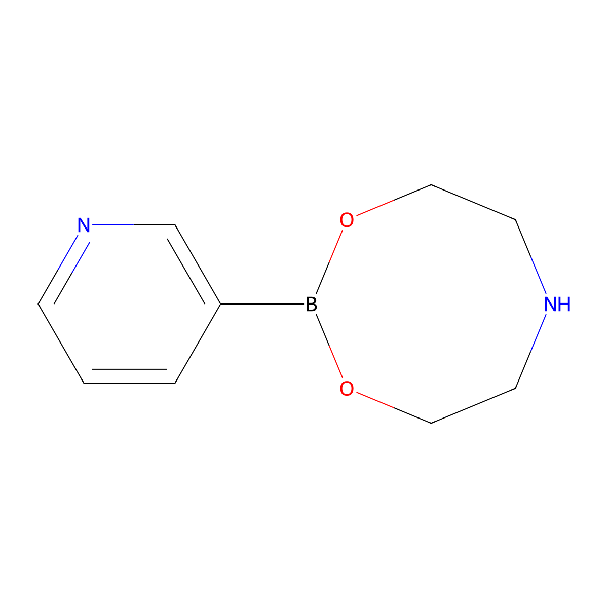 2-(Pyridin-3-yl)-1,3,6,2-dioxazaborocane molecular structure, CAS 52099-36-2