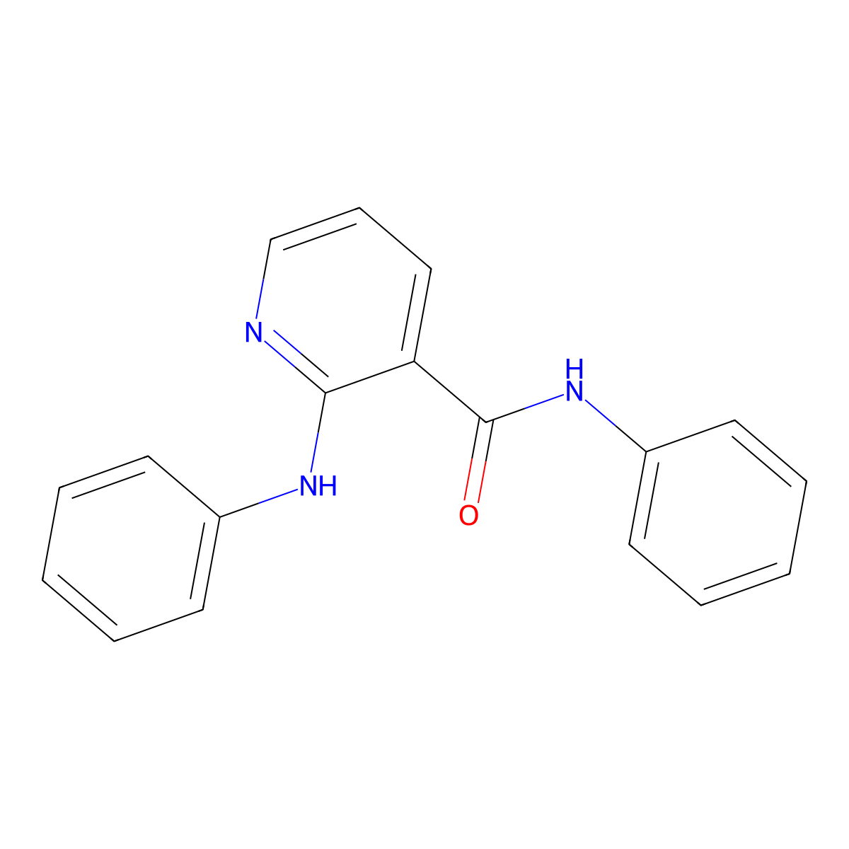 2-anilino-N-phenylnicotinamide molecular structure, CAS 52099-85-1