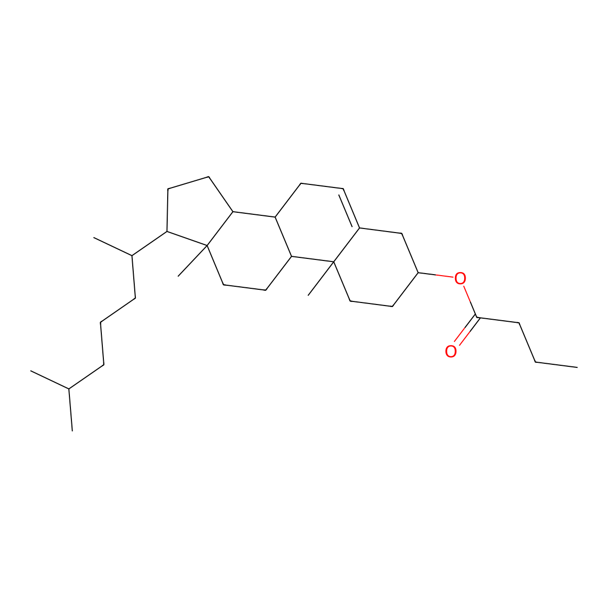 Cholesteryl butyrate molecular structure, CAS 521-13-1