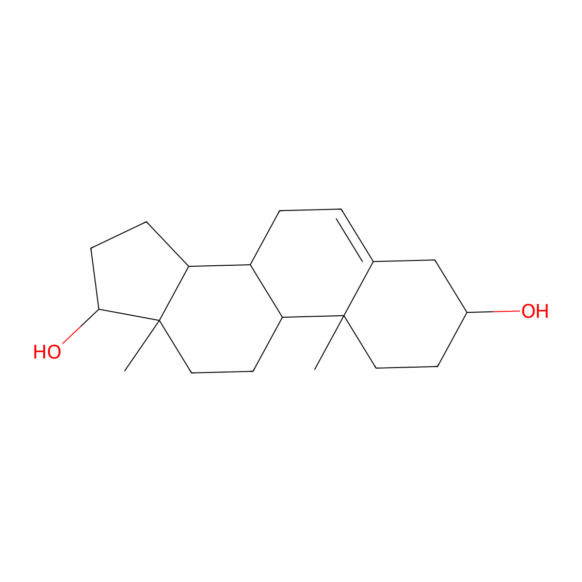 Androstenediol molecular structure, CAS 521-17-5