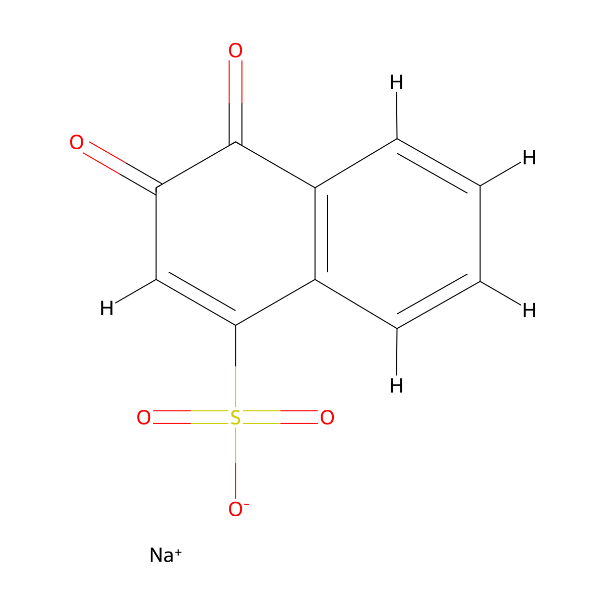 Sodium beta-naphthoquinone-4-sulfonate molecular structure, CAS 521-24-4