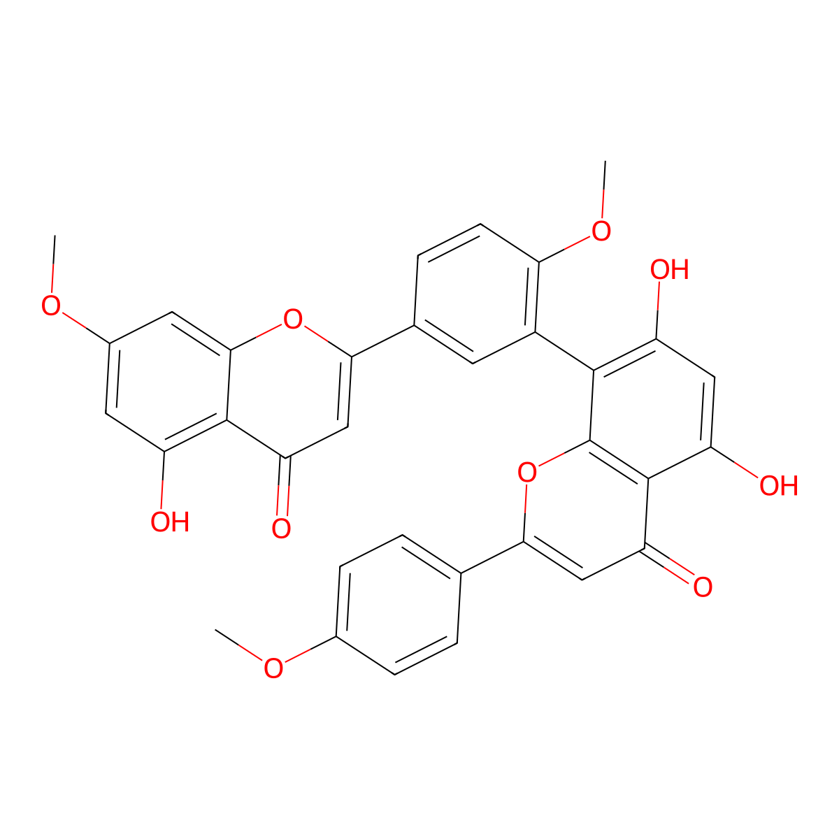Sciadopitysin molecular structure, CAS 521-34-6