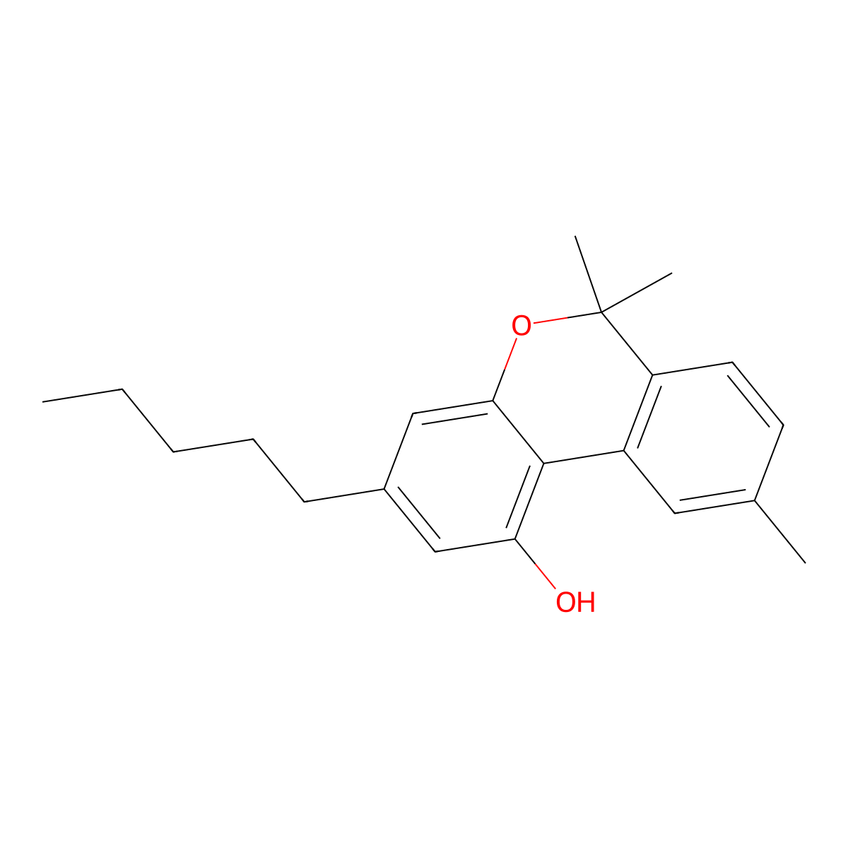 Cannabinol molecular structure, CAS 521-35-7
