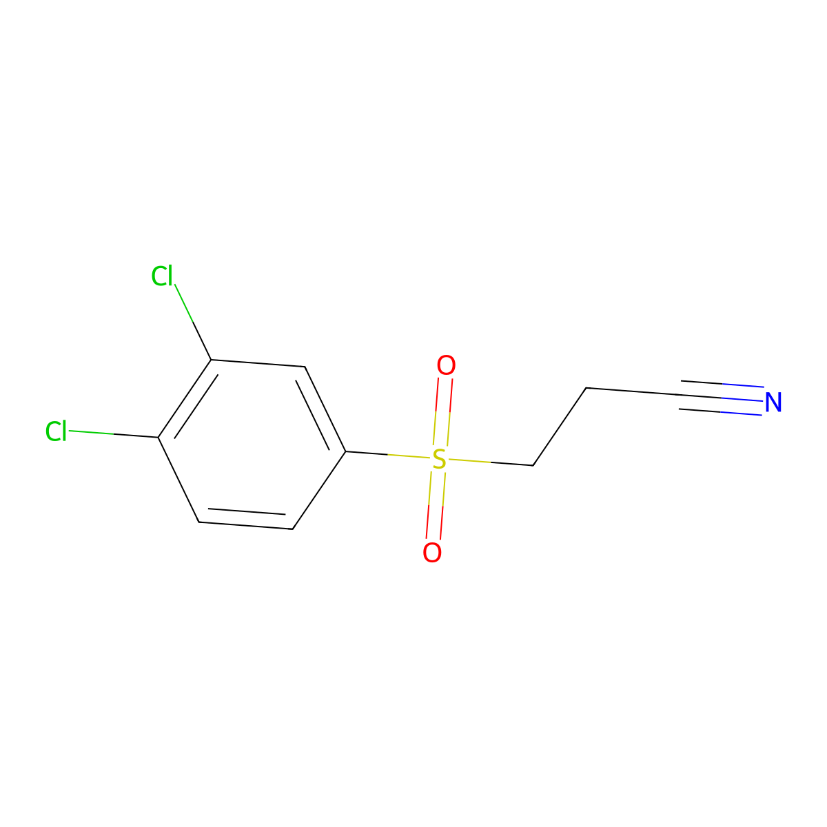 3-(3,4-Dichlorophenyl)sulfonylpropanenitrile molecular structure, CAS 5210-67-3
