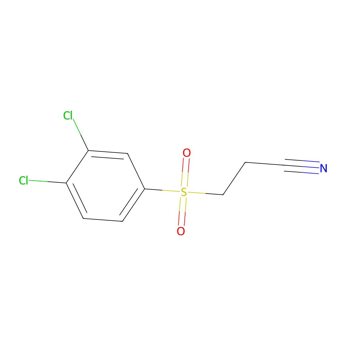 3-(3,4-Dichlorophenyl)sulfonylpropanenitrile molecular structure, CAS 5210-67-3