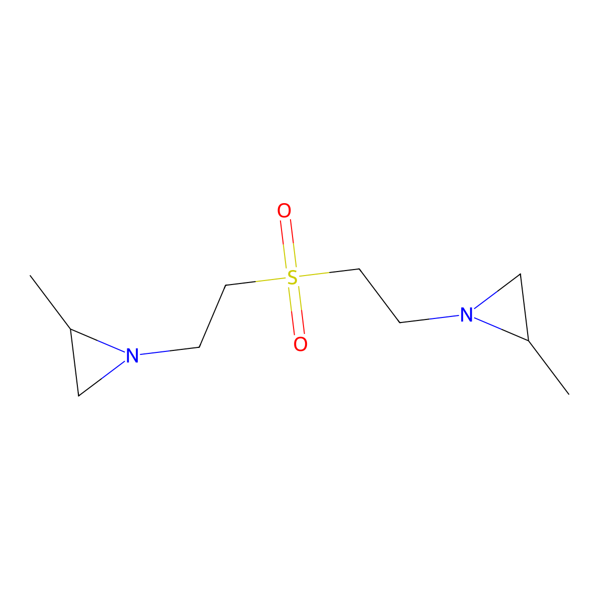 Bis(beta-(2-methylaziridino)ethyl)sulfone molecular structure, CAS 5210-88-8