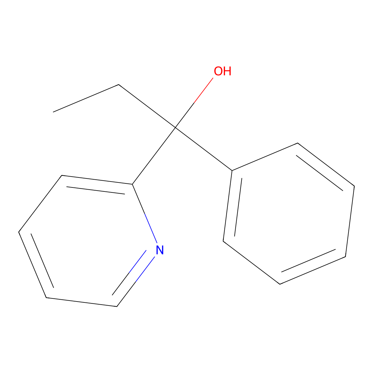 1-Phenyl-1-pyridin-2-ylpropan-1-ol molecular structure, CAS 52100-47-7