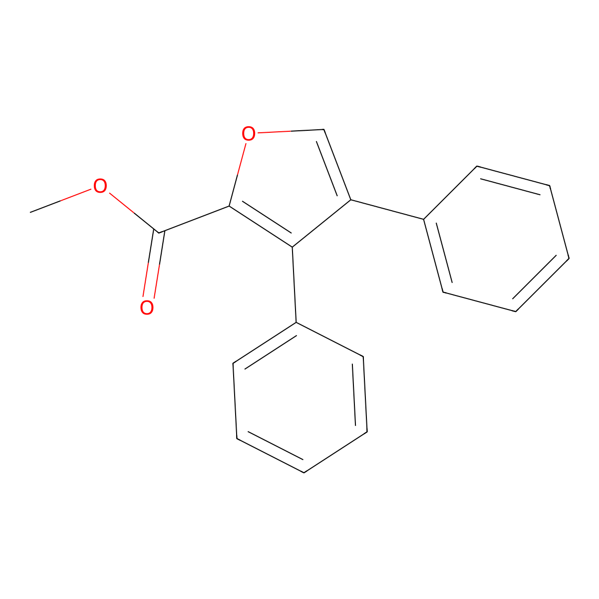 Methyl 3,4-diphenyl-2-furoate molecular structure, CAS 52101-36-7
