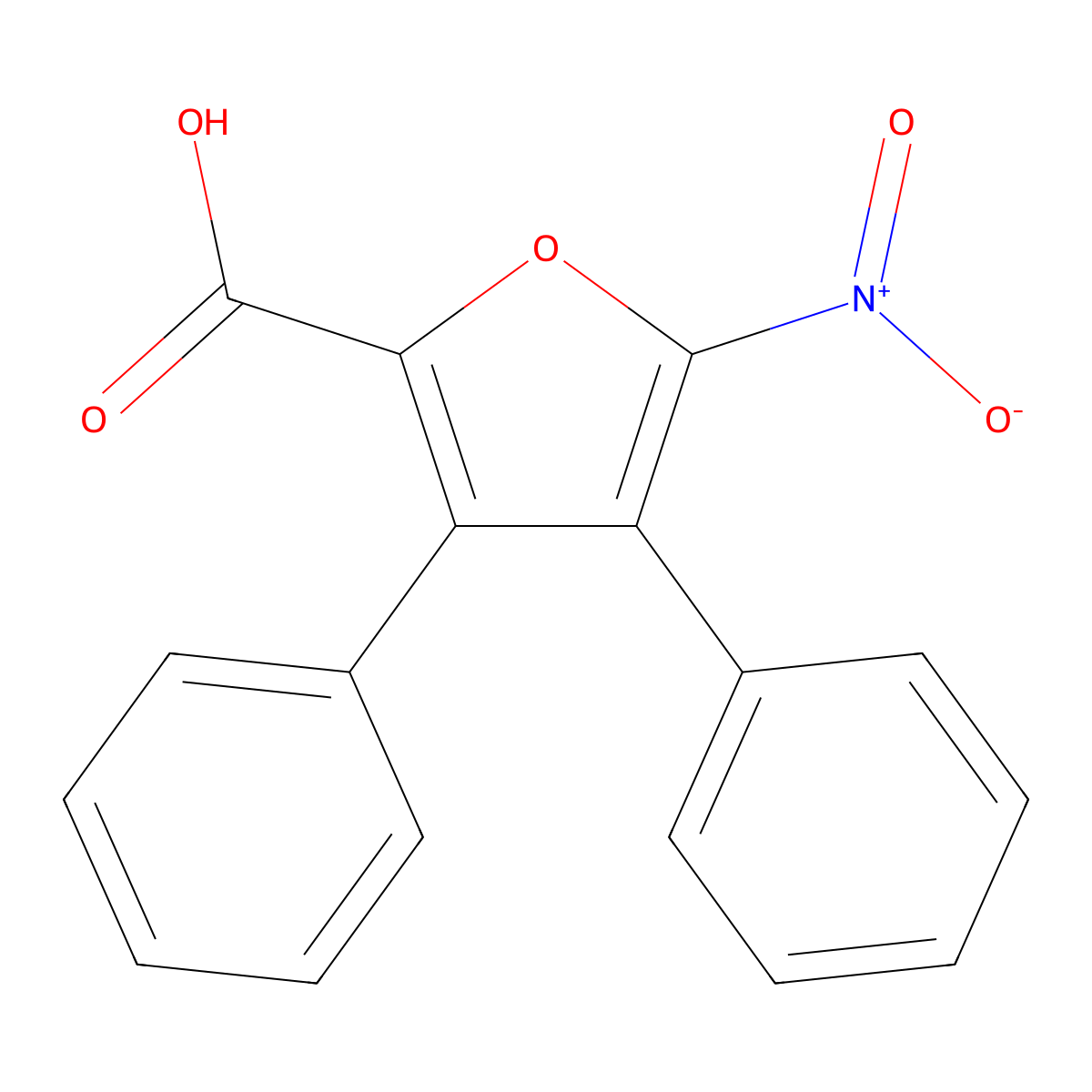 3,4-Diphenyl-5-nitro-2-furoic acid molecular structure, CAS 52101-40-3