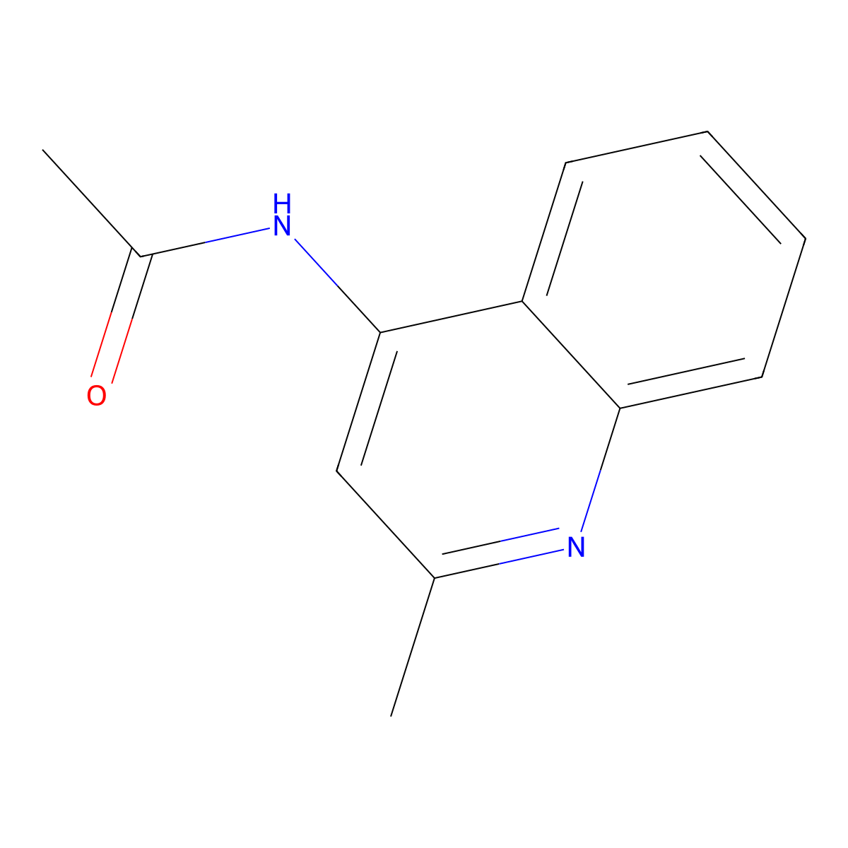 Acetamide, N-(2-methyl-4-quinolinyl)- molecular structure, CAS 52101-48-1