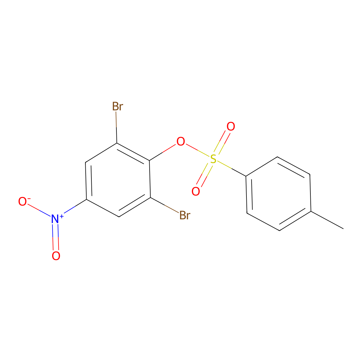 2,6-Dibromo-4-nitrophenyl 4-methylbenzene-1-sulfonate molecular structure, CAS 52105-54-1