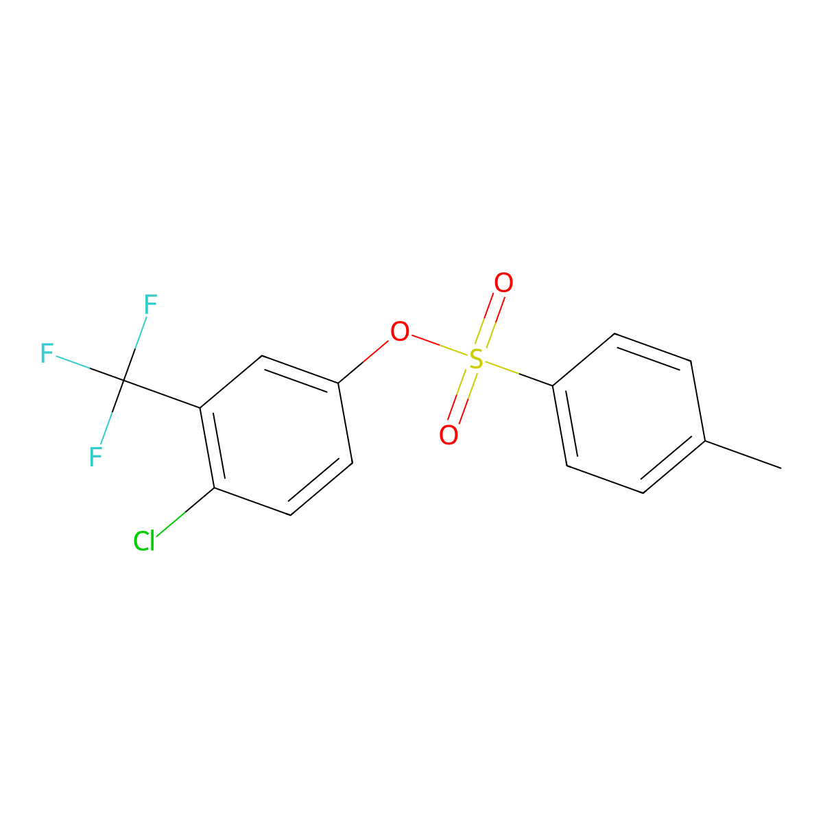 4-Chloro-3-(trifluoromethyl)phenyl 4-methylbenzene-1-sulfonate molecular structure, CAS 52105-93-8