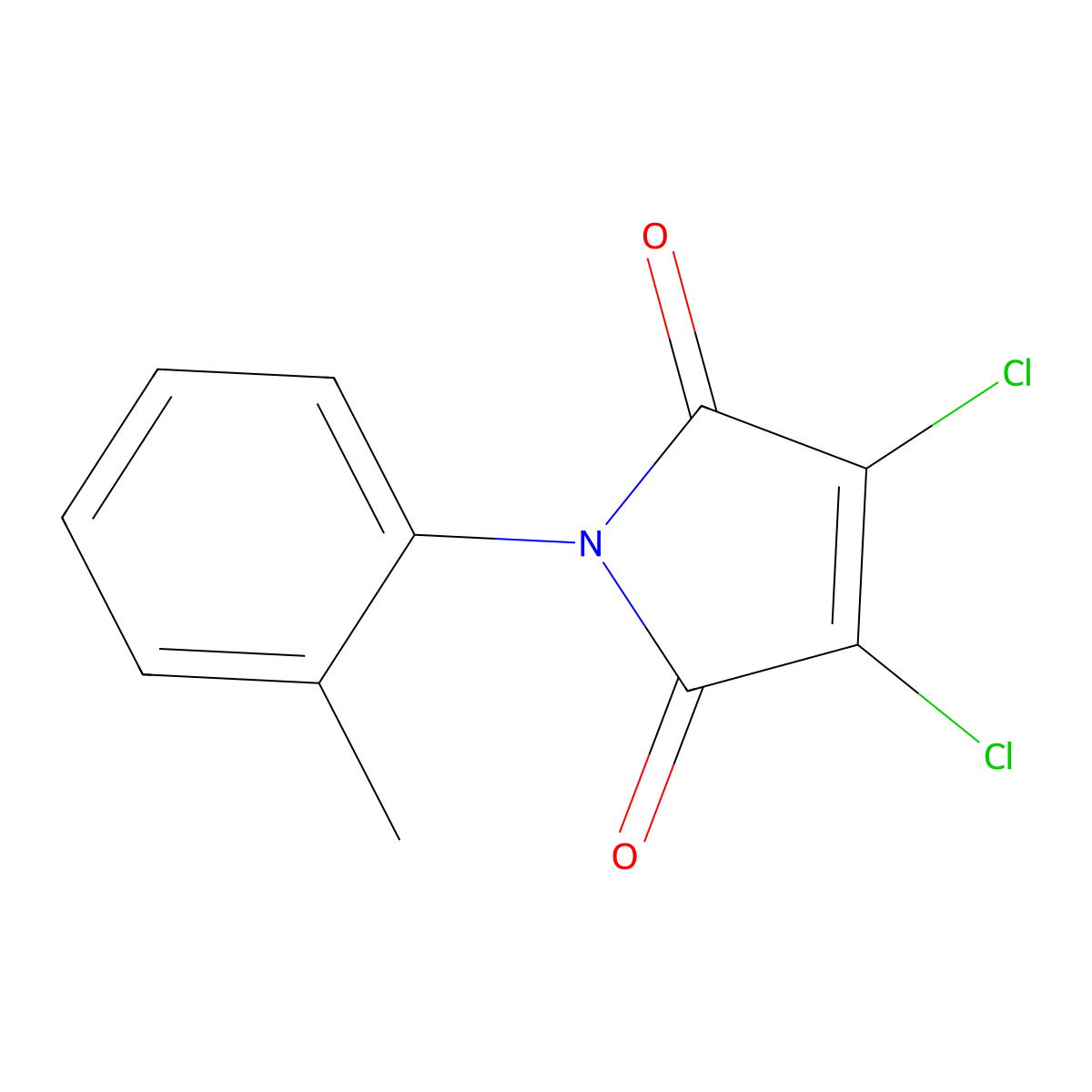 1H-Pyrrole-2,5-dione, 3,4-dichloro-1-(2-methylphenyl)- molecular structure, CAS 52106-41-9