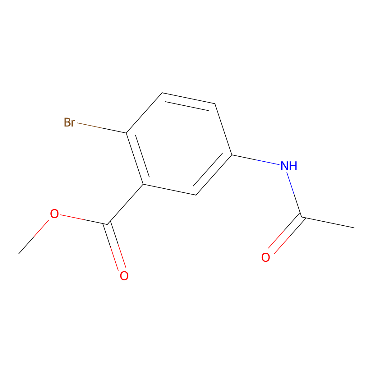 Methyl 5-acetamido-2-bromobenzoate molecular structure, CAS 521069-39-6