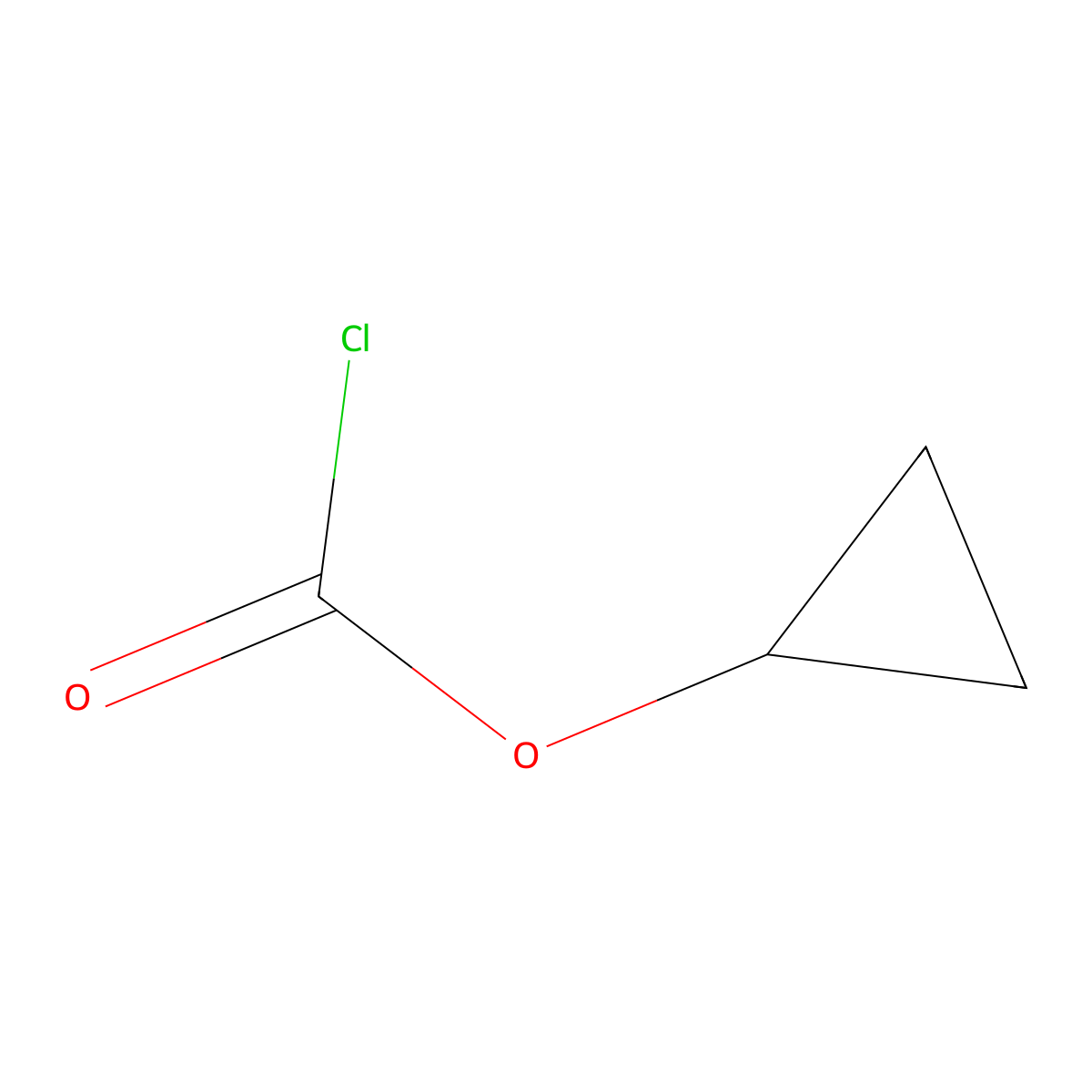 Cyclopropyl chloroformate molecular structure, CAS 52107-21-8