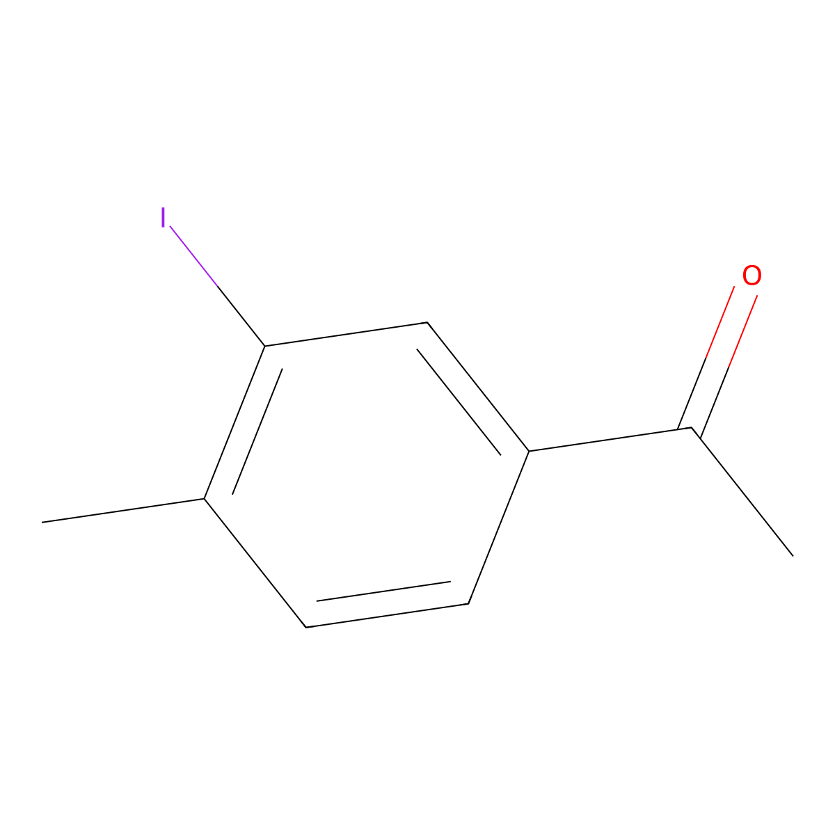 1-(3-Iodo-4-methylphenyl)ethanone molecular structure, CAS 52107-84-3