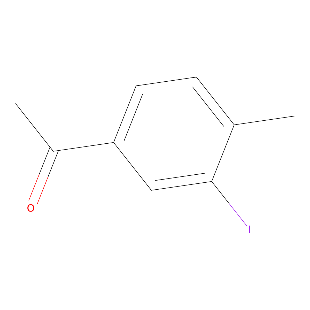 1-(3-Iodo-4-methylphenyl)ethanone molecular structure, CAS 52107-84-3