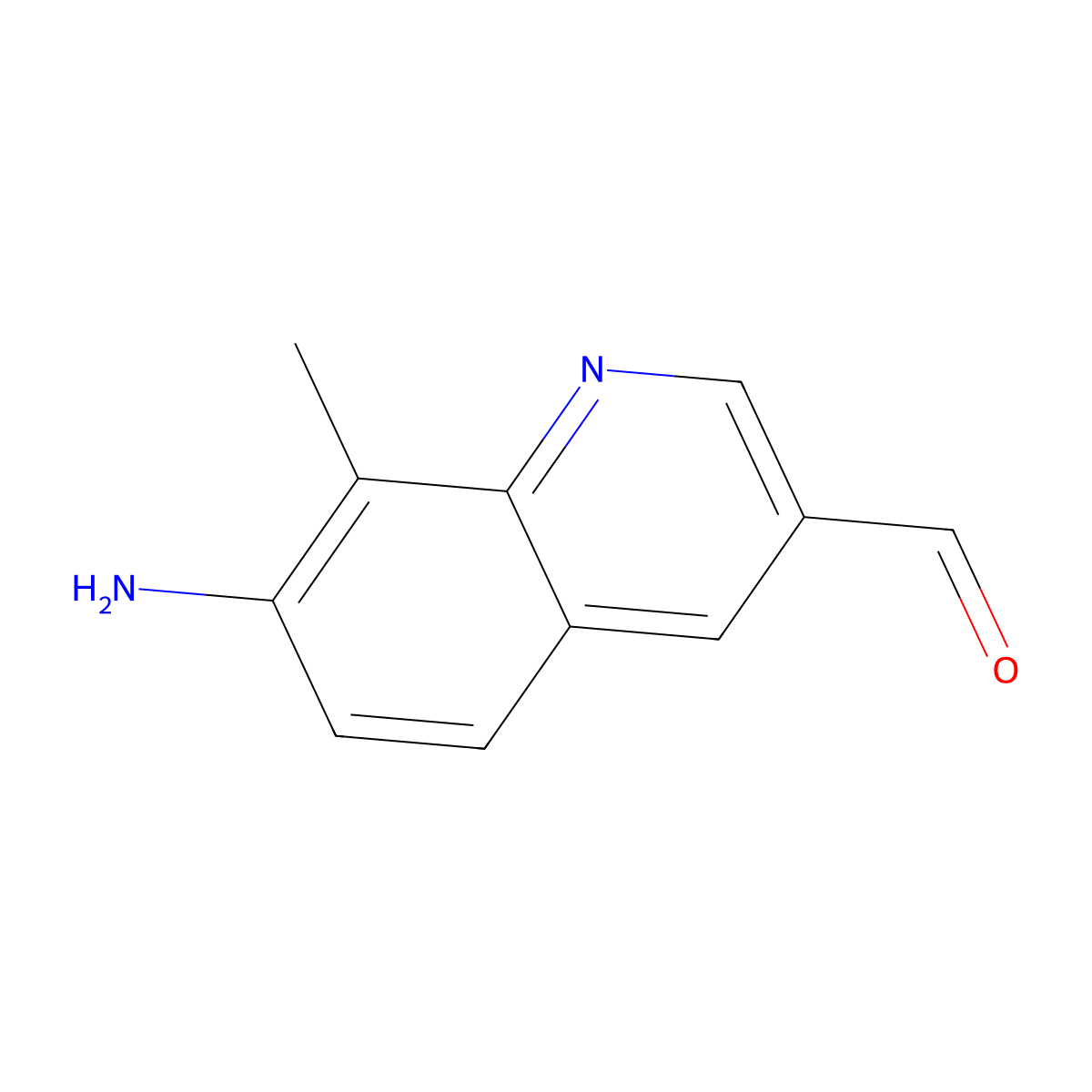 7-Amino-8-methylquinoline-3-carbaldehyde molecular structure, CAS 521074-55-5