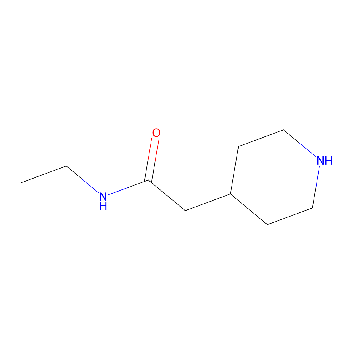 N-ethyl-2-(piperidin-4-yl)acetamide molecular structure, CAS 521074-79-3