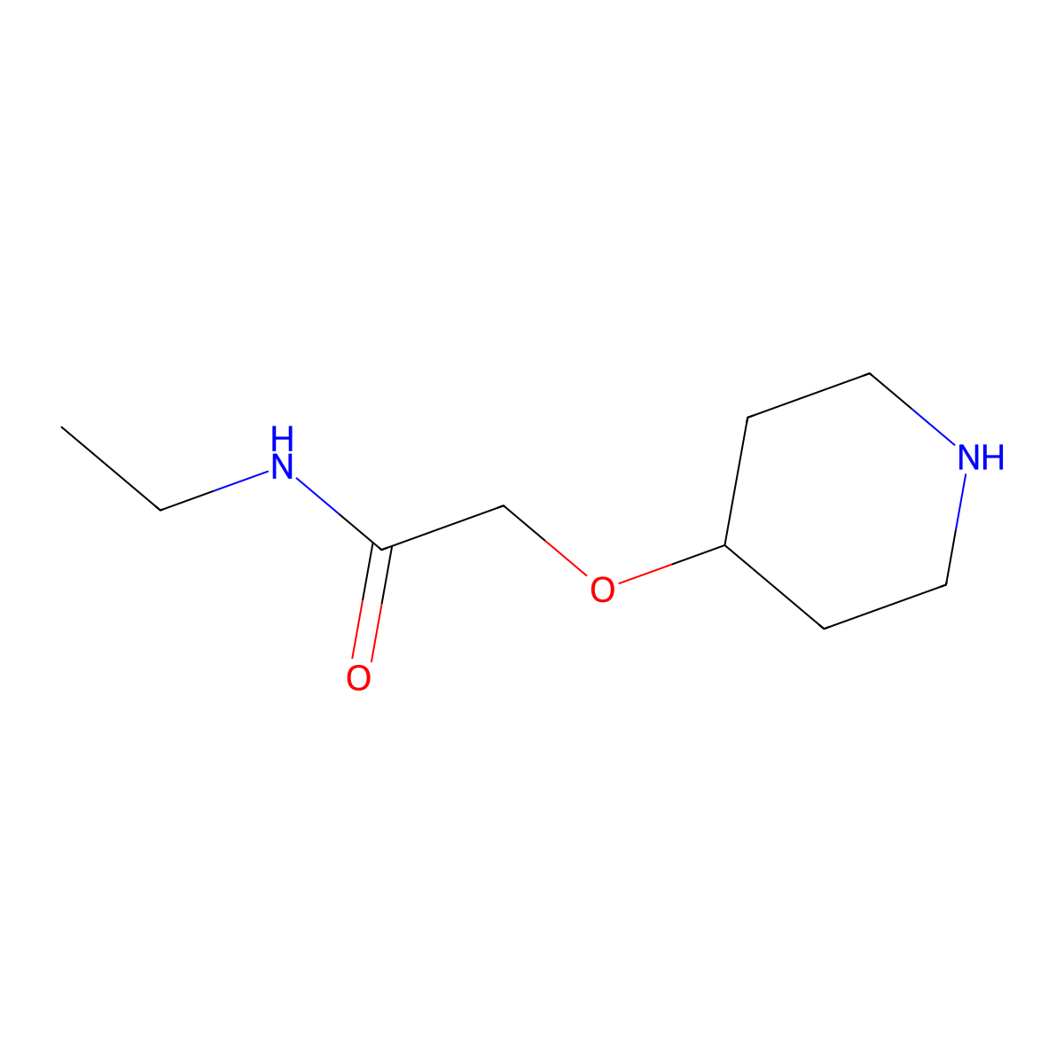 N-Ethyl-2-(4-piperidinyloxy)acetamide molecular structure, CAS 521074-81-7