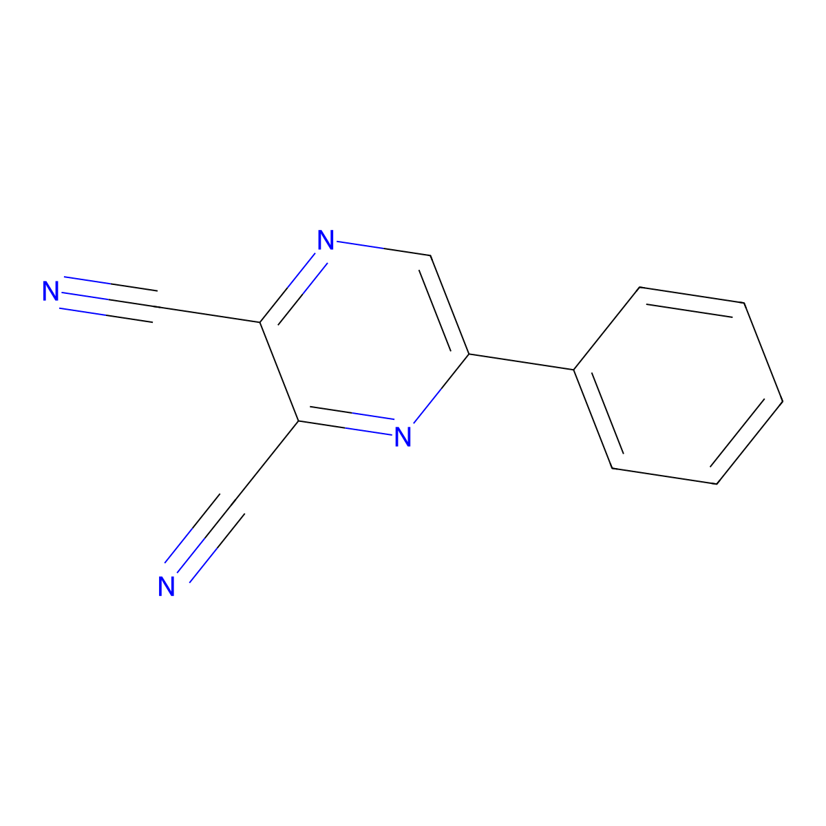 2,3-Dicyano-5-phenylpyrazine molecular structure, CAS 52109-66-7