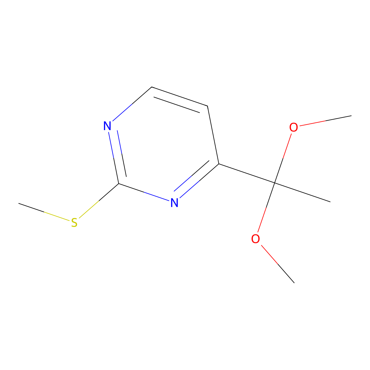 4-(1,1-Dimethoxyethyl)-2-(methylthio)pyrimidine molecular structure, CAS 521092-35-3