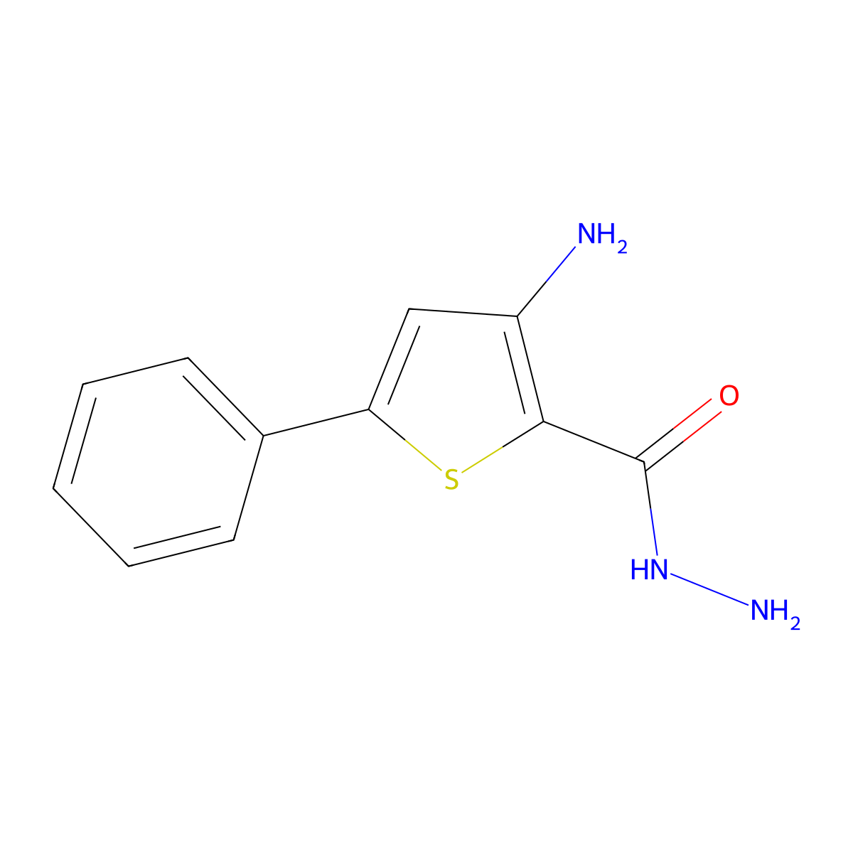 3-Amino-5-phenylthiophene-2-carbohydrazide molecular structure, CAS 521093-34-5
