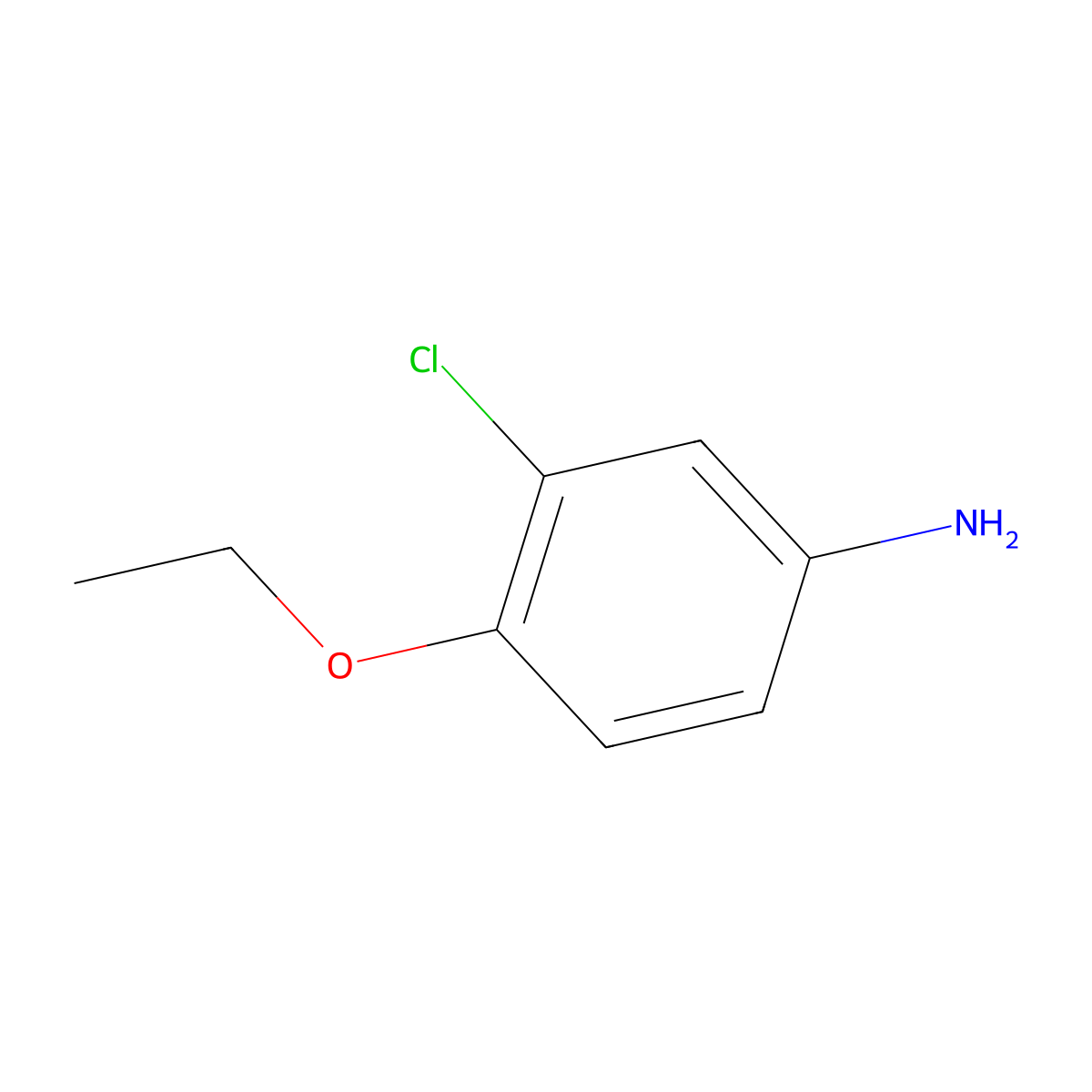 3-Chloro-4-ethoxyaniline molecular structure, CAS 5211-02-9