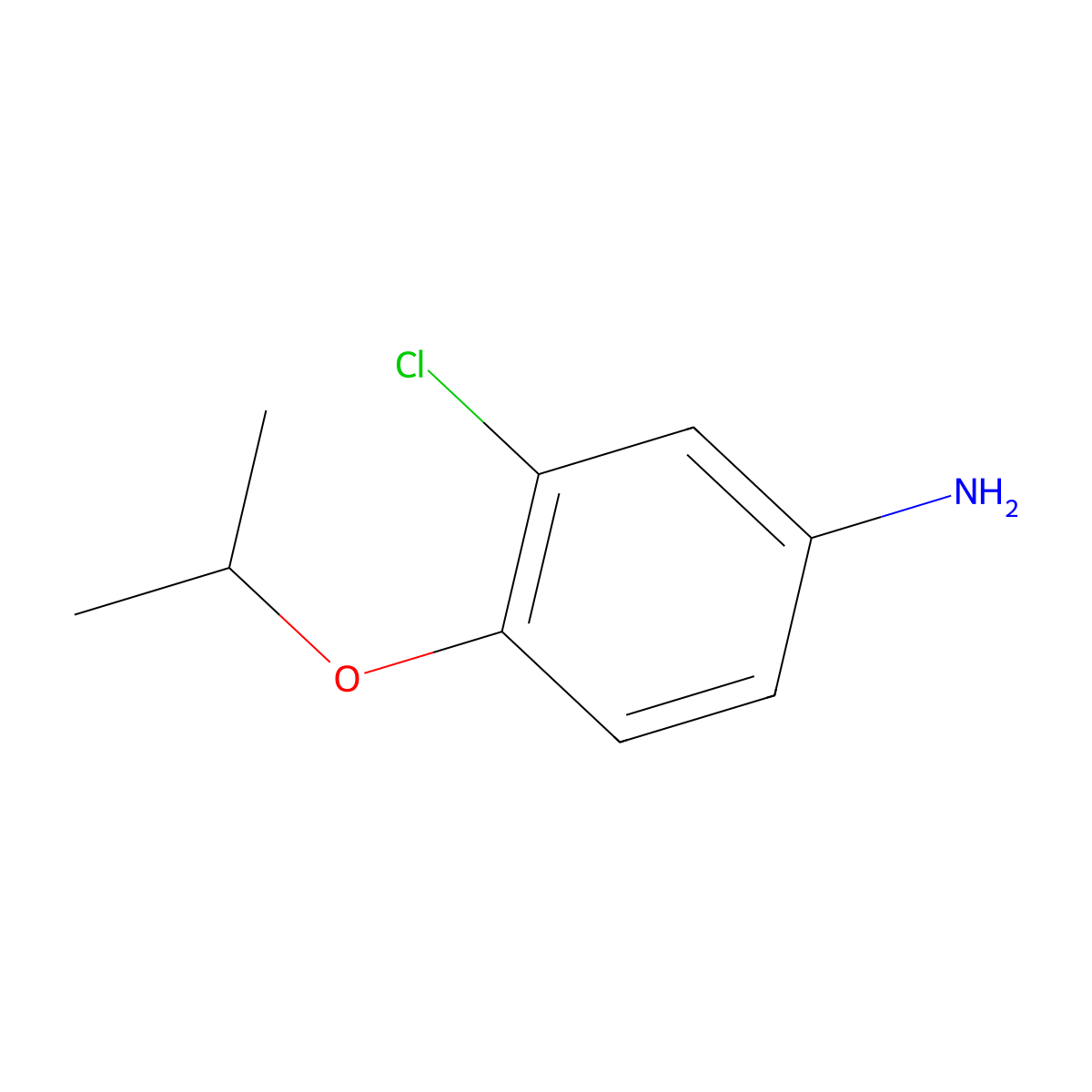 3-Chloro-4-(propan-2-yloxy)aniline molecular structure, CAS 5211-04-1