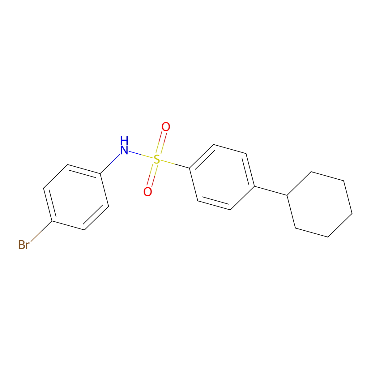 N-(4-bromophenyl)-4-cyclohexylbenzenesulfonamide molecular structure, CAS 5211-13-2