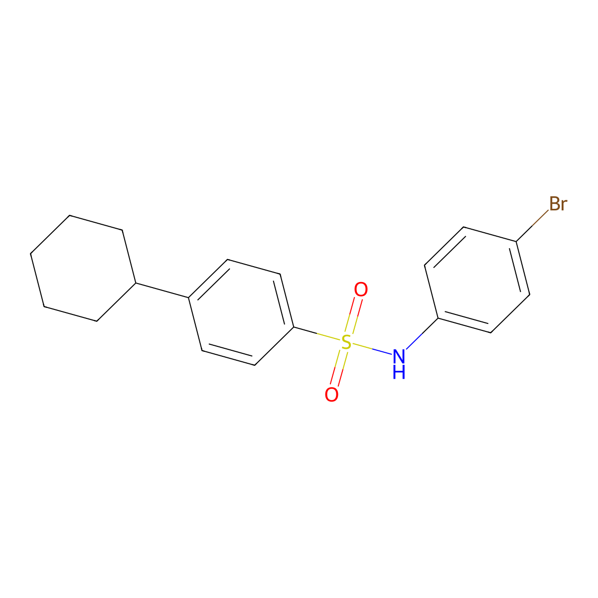 N-(4-bromophenyl)-4-cyclohexylbenzenesulfonamide molecular structure, CAS 5211-13-2