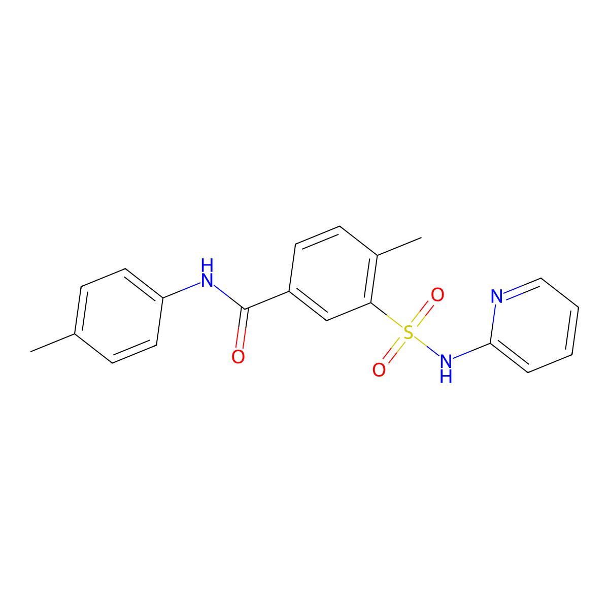 4-methyl-N-(4-methylphenyl)-3-(pyridin-2-ylsulfamoyl)benzamide molecular structure, CAS 5211-15-4